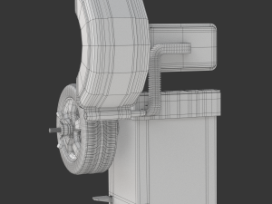 Wheel Balancer With Car Wheel 3D Модель