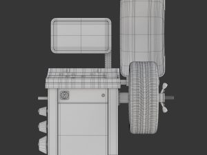 Wheel Balancer With Car Wheel 3D Модель