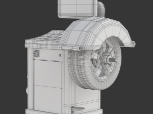 Wheel Balancer With Car Wheel 3D Модель