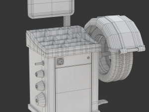 Wheel Balancer With Car Wheel 3D Модель