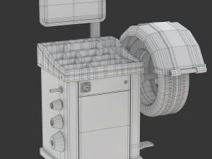 Wheel Balancer With Car Wheel 3D Model