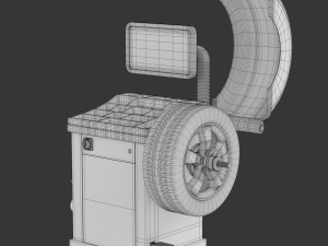 Wheel Balancer With Car Wheel 3D Модель