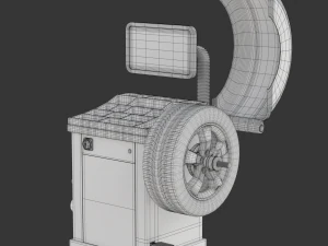 Wheel Balancer With Car Wheel 3D Model
