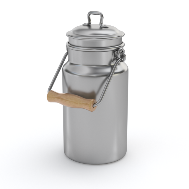 Milk Can 3D Model .c4d .max .obj .3ds .fbx .stl .blend 