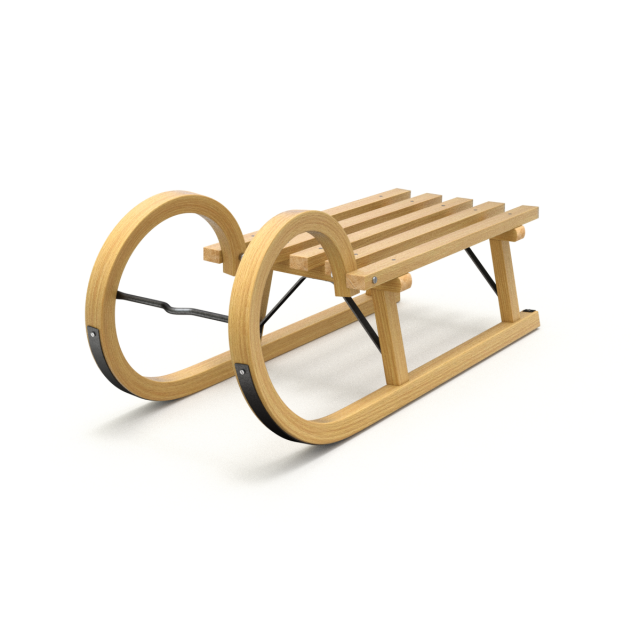 Wooden Sled 3D Model .c4d .max .obj .3ds .fbx .stl .blend