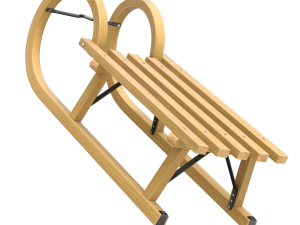 Wooden Sled 3D Model