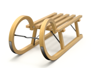 Wooden Sled 3D Model
