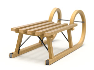 Wooden Sled 3D Model