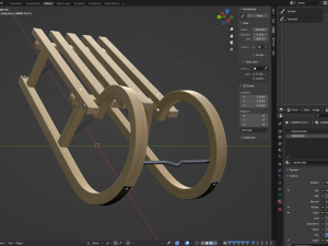 Wooden Sled 3D Model