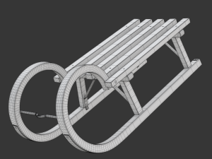 Wooden Sled 3D Model