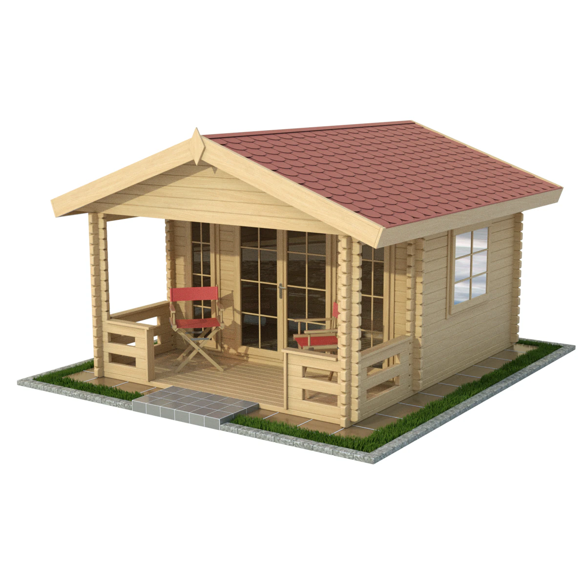 Garden Wooden Cabin 3D Model .c4d .max .obj .3ds .fbx .stl .blend 