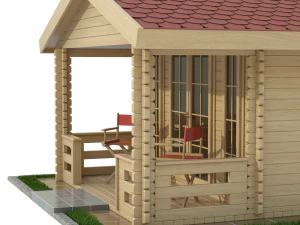 Garden Wooden Cabin 3D Model