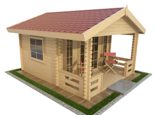 Garden Wooden Cabin 3D Model