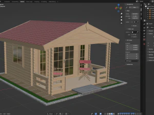 Garden Wooden Cabin 3D Model