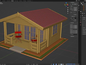 Garden Wooden Cabin 3D Model