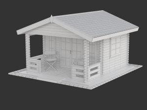 Garden Wooden Cabin Model 3D