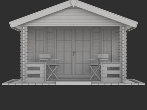 Garden Wooden Cabin Model 3D