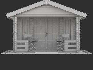 Garden Wooden Cabin 3D Model