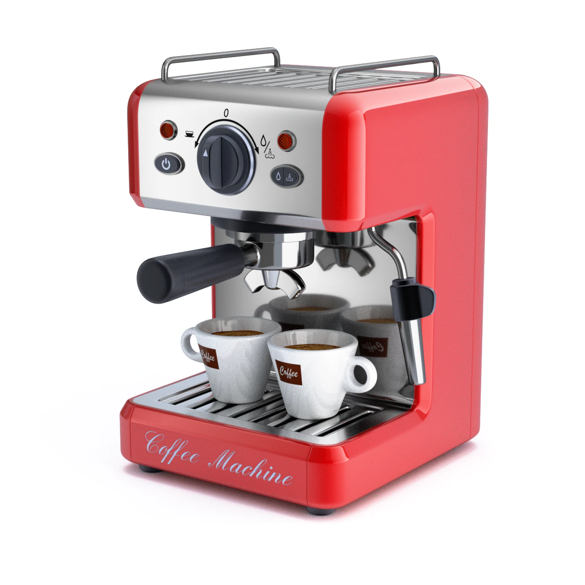 Coffee Machine 3D Model .c4d .max .obj .3ds .fbx .stl .blend 
