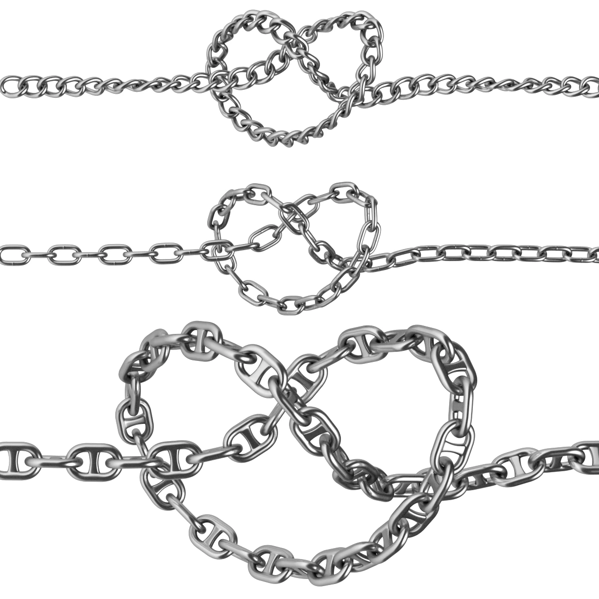 Editable Chains 3D Model .c4d .max .obj .3ds .fbx .stl .blend 