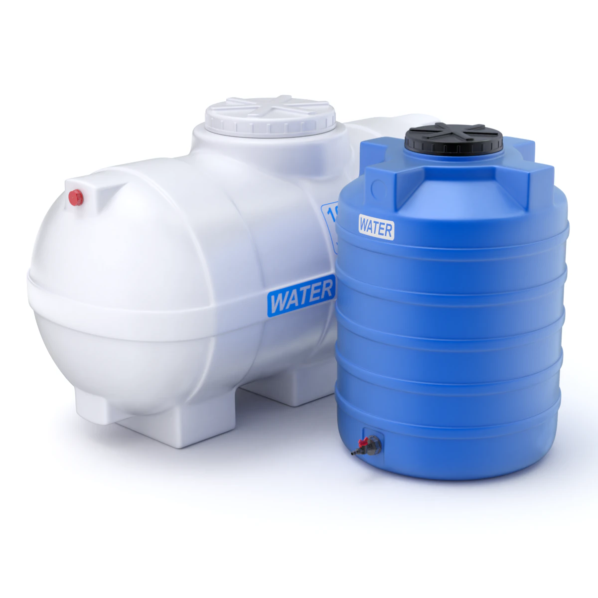 Plastic Water Storage Tanks 3D Model .c4d .max .obj .3ds .fbx .stl .blend