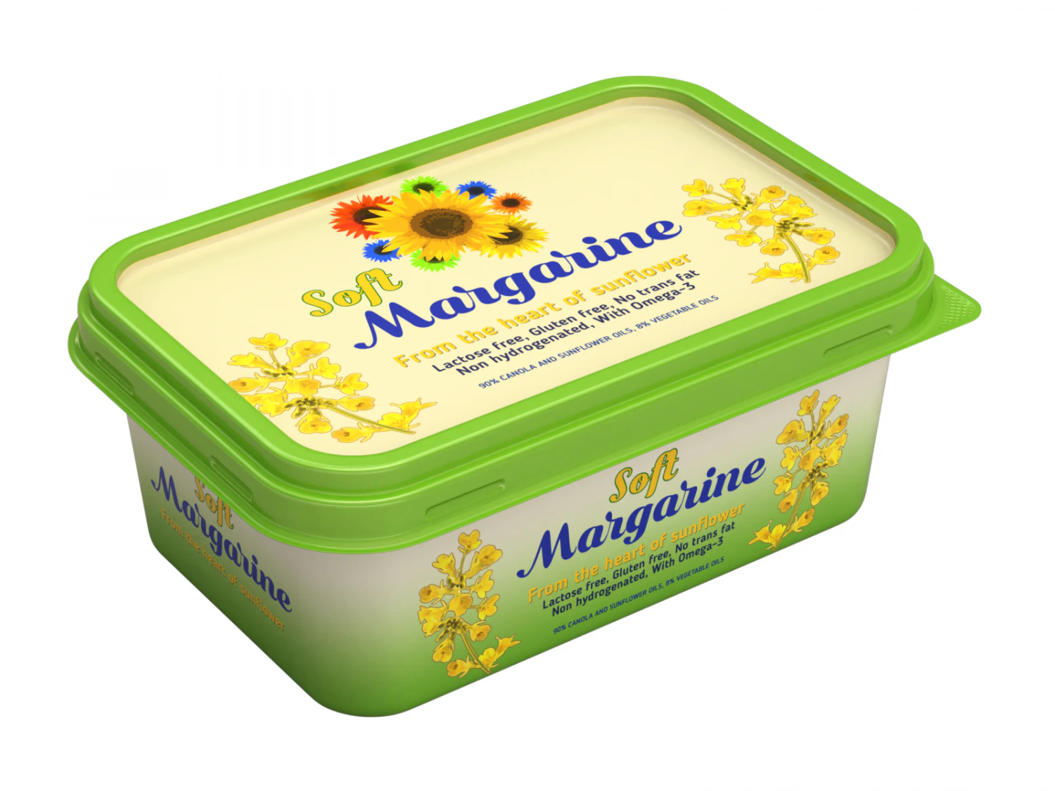 Full Margarine Box 3D Model .c4d .max .obj .3ds .fbx .stl .blend 