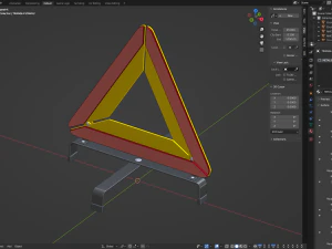 चेतावनी त्रिकोण 3D मॉडल