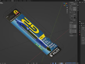Ball Pen With Blister Pack 3D Model
