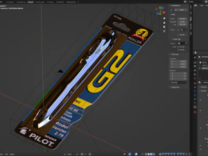 Ball Pen With Blister Pack 3D Model