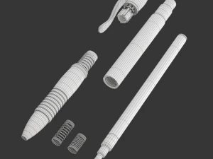 Ball Pen With Blister Pack 3D Model