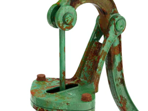 Vintage Water Hand Pump With Bucket 3D Model