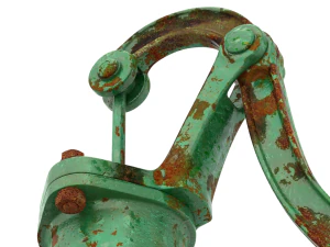 Vintage Water Hand Pump With Bucket 3D Model