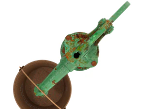 Vintage Water Hand Pump With Bucket 3D Model