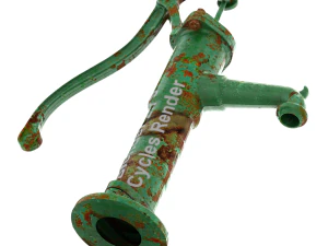 Vintage Water Hand Pump With Bucket 3D Model