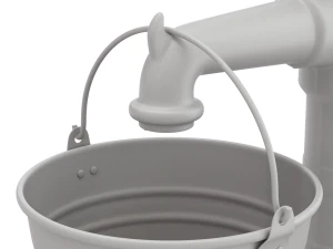 Vintage Water Hand Pump With Bucket 3D Model