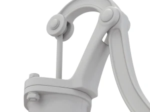 Vintage Water Hand Pump With Bucket 3D Model