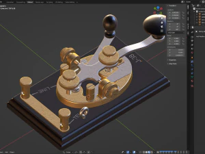 Morse Code Telegraphy Device 3D Model