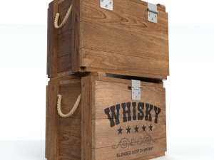 Whisky Wooden Crate 3D मॉडल
