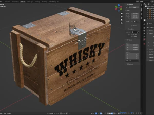 Whisky Wooden Crate 3D Model