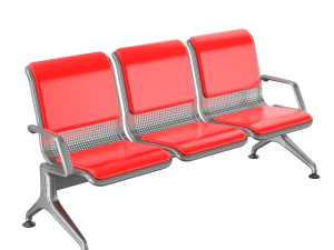 Assento de aeroporto com quadro de informa&ccedil;&otilde;es de voo Modelo 3D