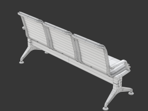 Airport Seat with Flight Information Board Modelo 3D