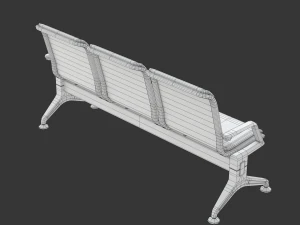 Assento de aeroporto com quadro de informa&ccedil;&otilde;es de voo Modelo 3D
