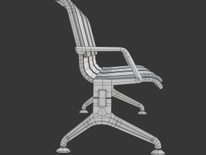 Airport Seat with Flight Information Board Modelo 3D