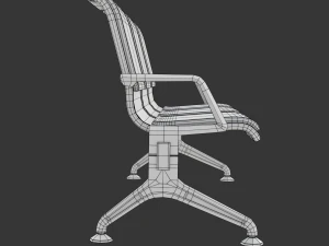 Assento de aeroporto com quadro de informa&ccedil;&otilde;es de voo Modelo 3D