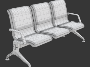 Airport Seat with Flight Information Board Modelo 3D