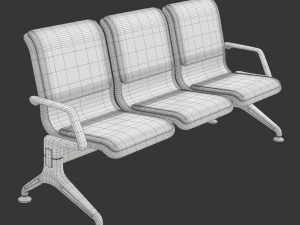 Assento de aeroporto com quadro de informa&ccedil;&otilde;es de voo Modelo 3D
