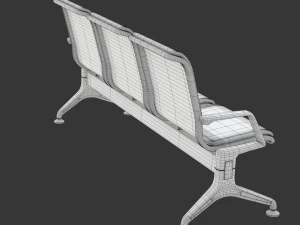 Assento de aeroporto com quadro de informa&ccedil;&otilde;es de voo Modelo 3D