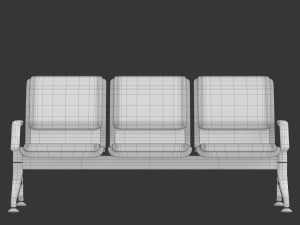 Airport Seat with Flight Information Board Modelo 3D