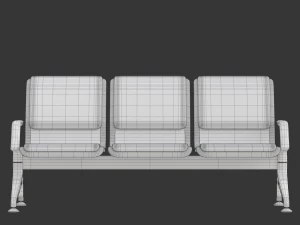 Assento de aeroporto com quadro de informa&ccedil;&otilde;es de voo Modelo 3D
