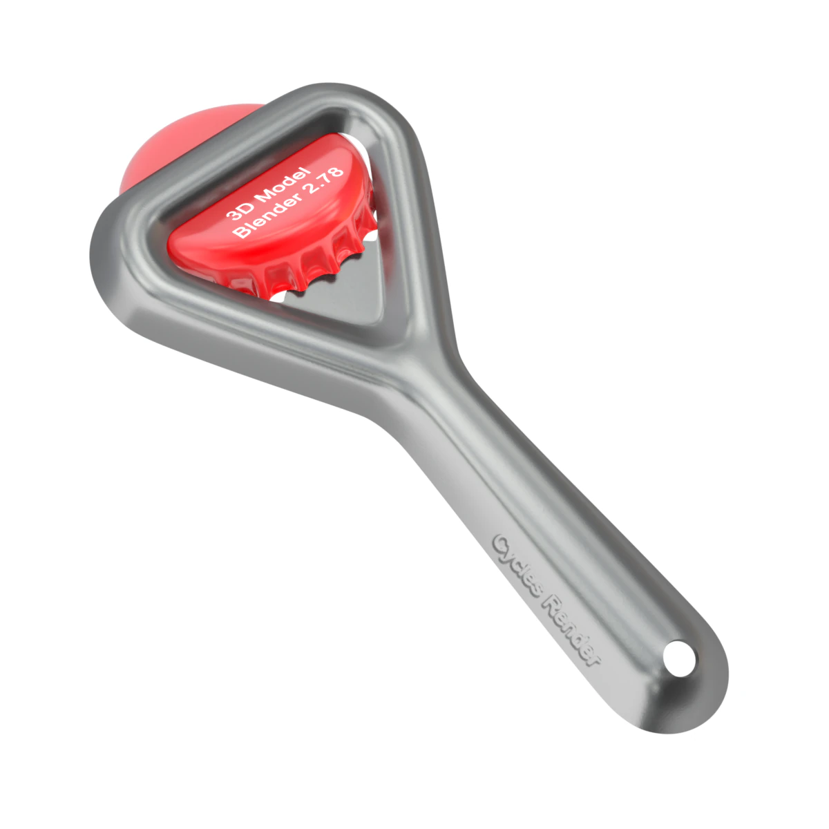 Bottle Opener with Cap 3D Model .c4d .max .obj .3ds .fbx .stl .blend 